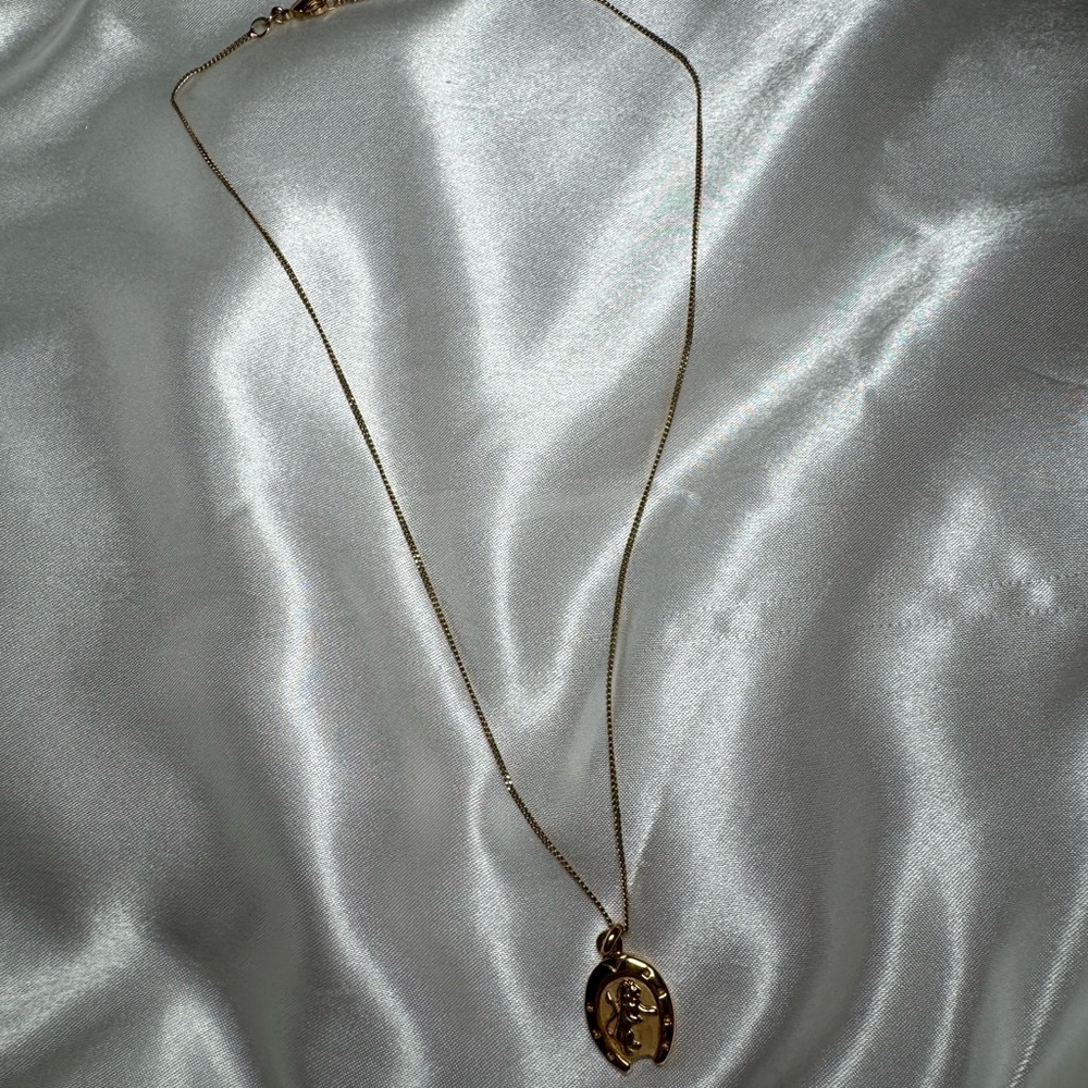 Pendant Necklace - Zodiac Necklace - Medallion Necklace Leo Gold